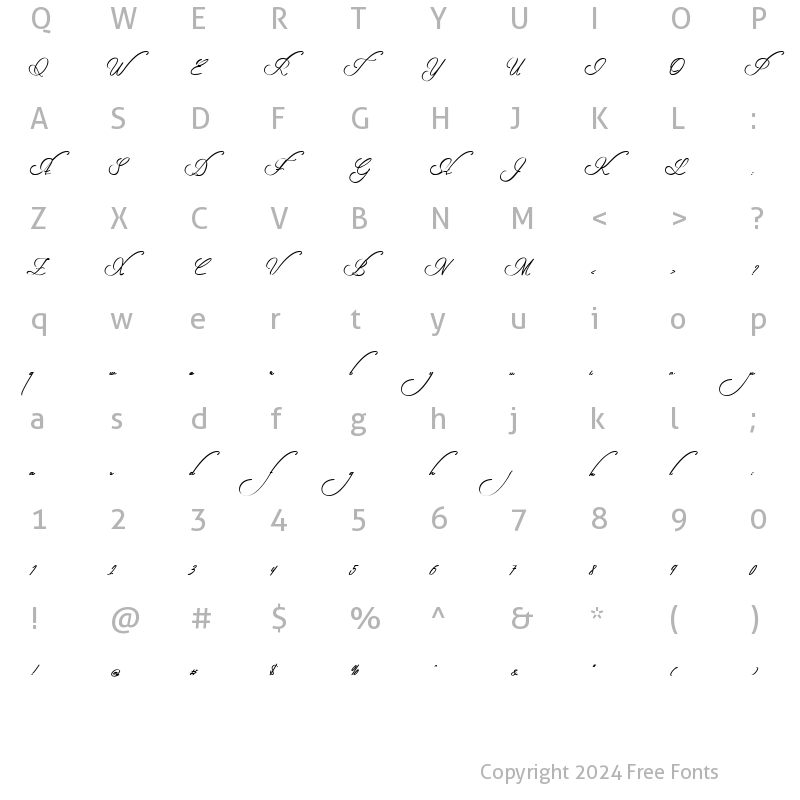 Character Map of Archangelisia Regular