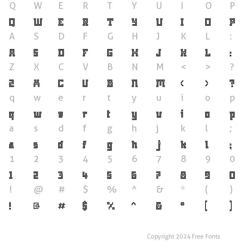 Character Map of Archian Night Regular