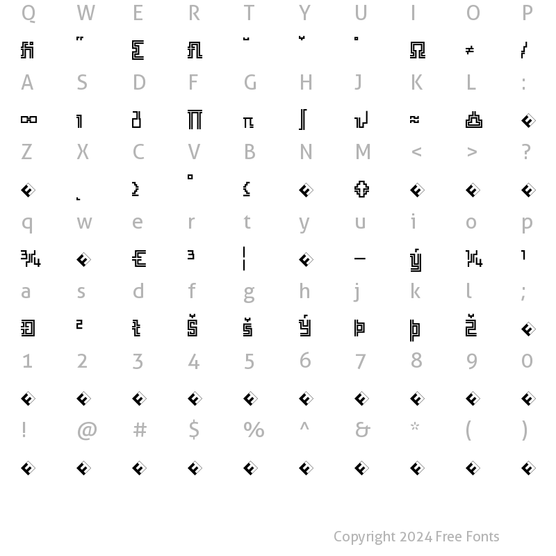 Character Map of Archian NightExpert Regular