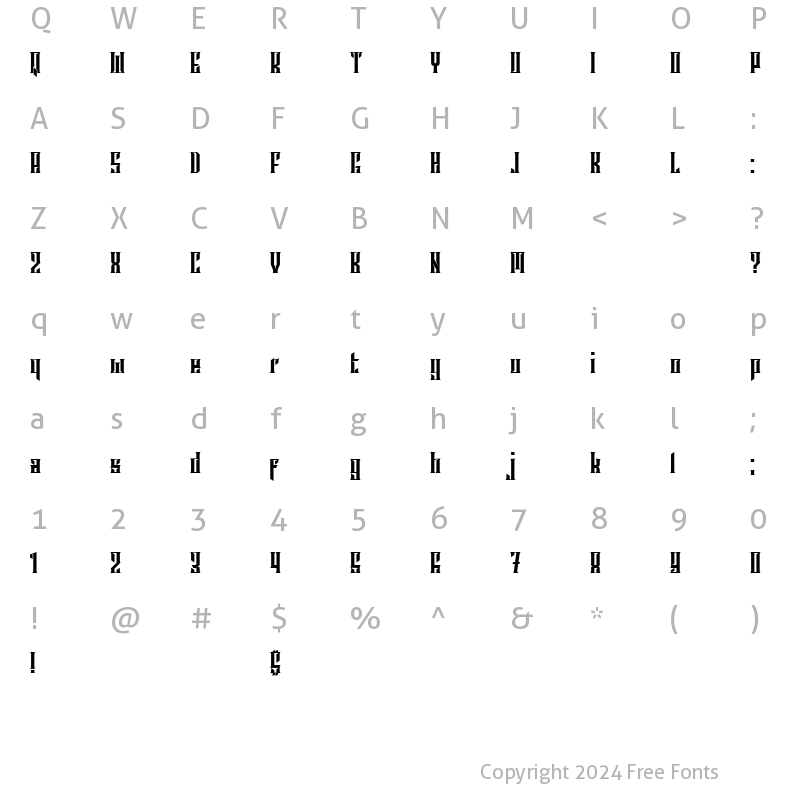 Character Map of Archipelago Condensed