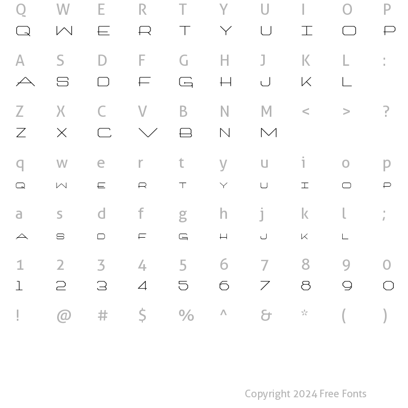 Character Map of Architech Regular