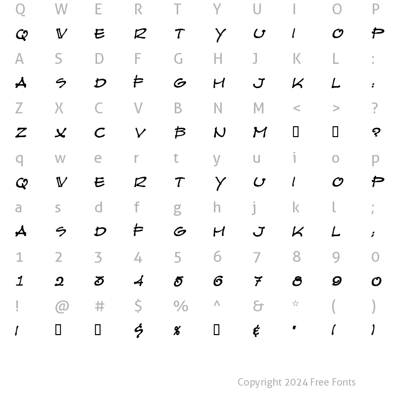 Character Map of Architect BoldOblique