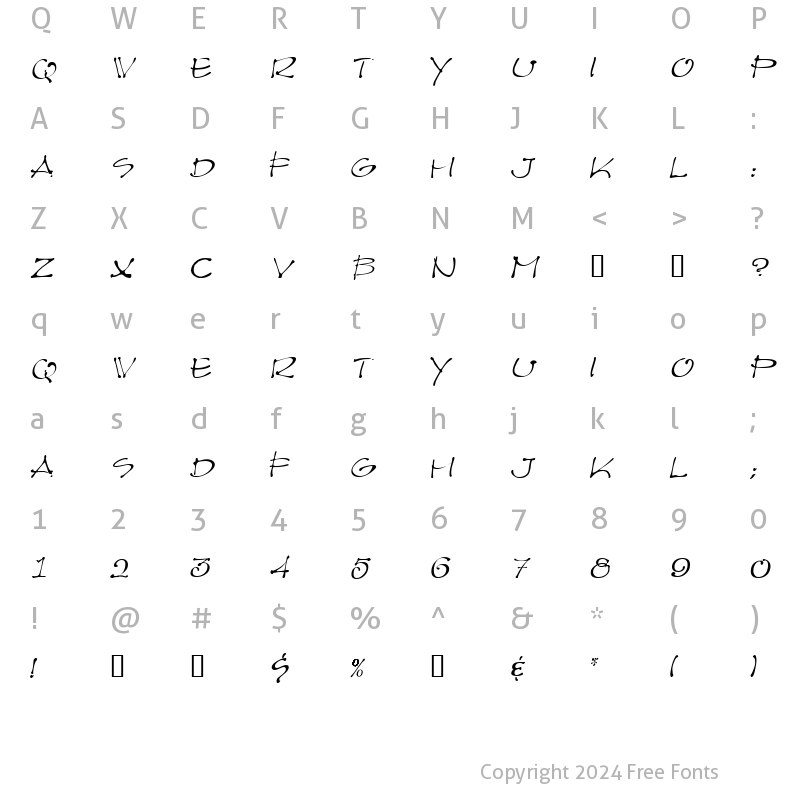 Character Map of Architect LightOblique