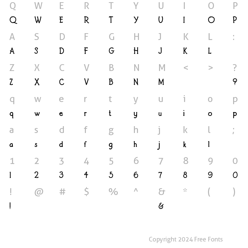 Character Map of Architects and Draftsmen Bold