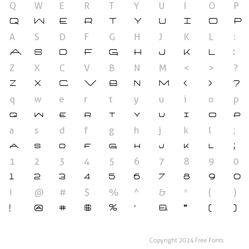 Character Map of Architext Bold