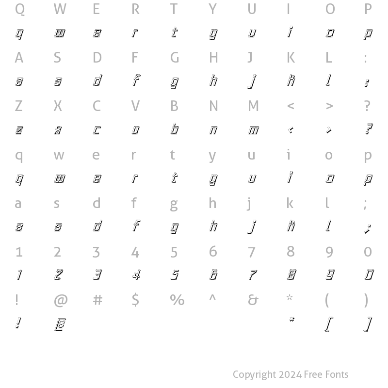 Character Map of Architypo Oblique