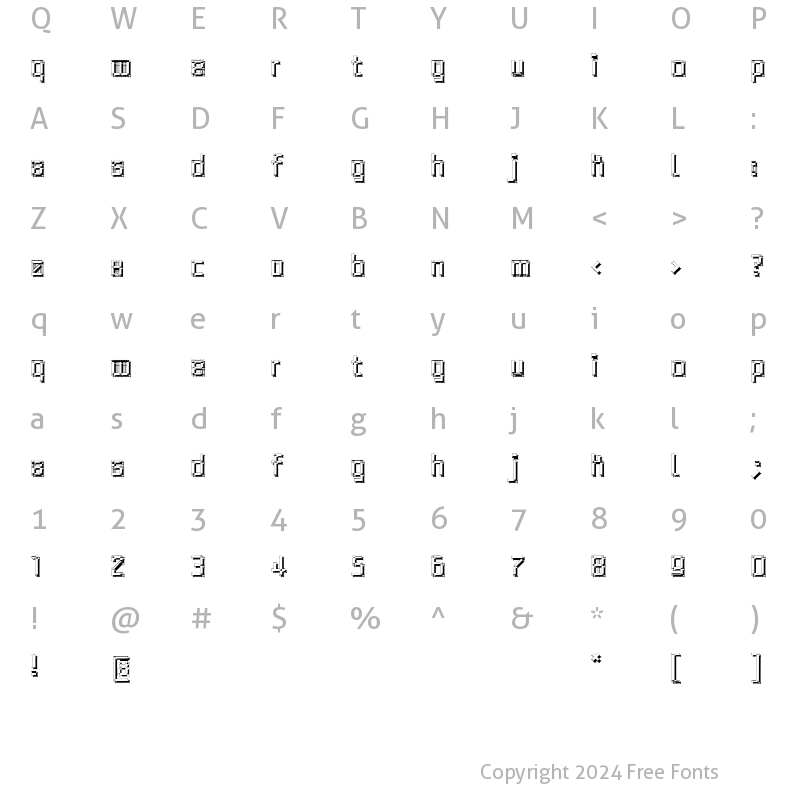 Character Map of ArchitypoShadow Regular