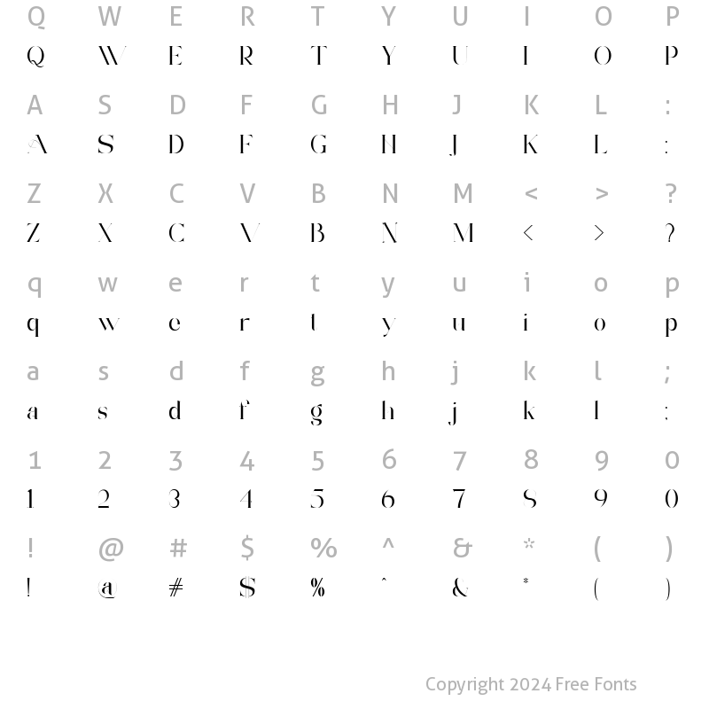 Character Map of Archwaltz Regular