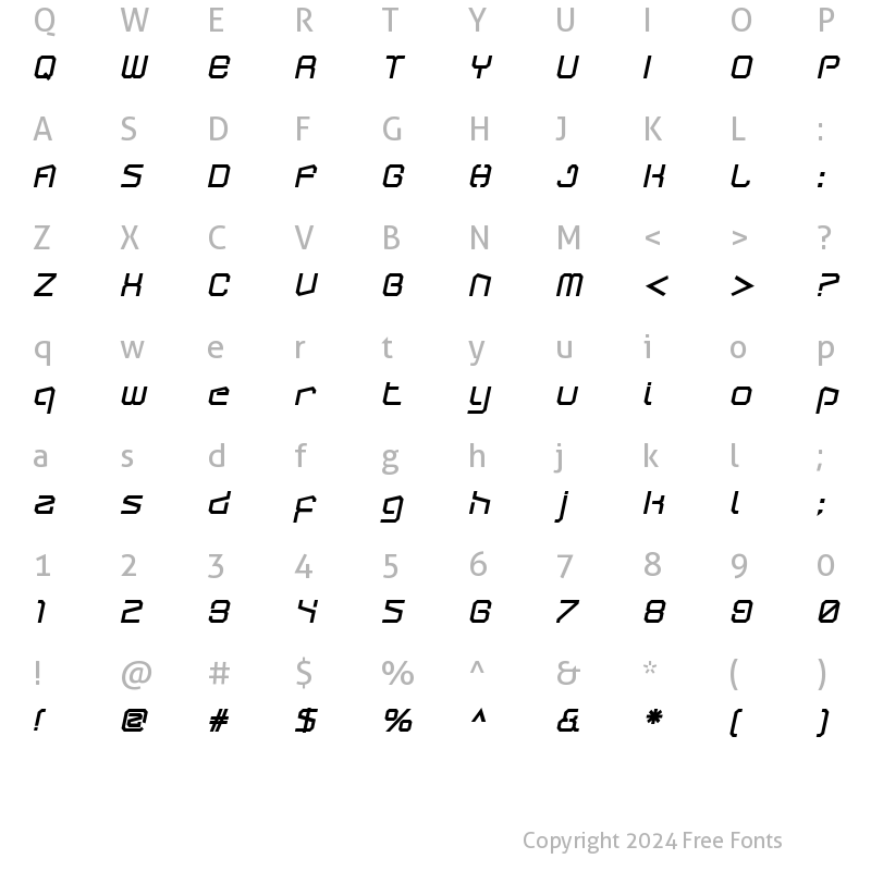 Character Map of ArcticPatrol UltraItalic