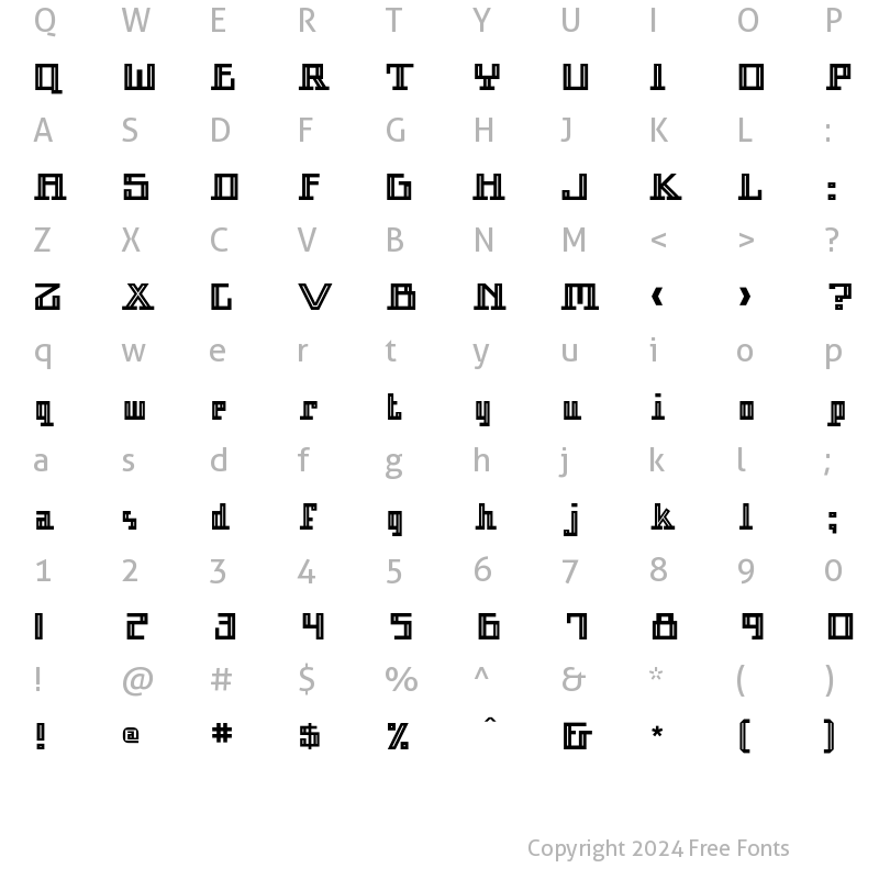 Character Map of Arcturus Inline Regular