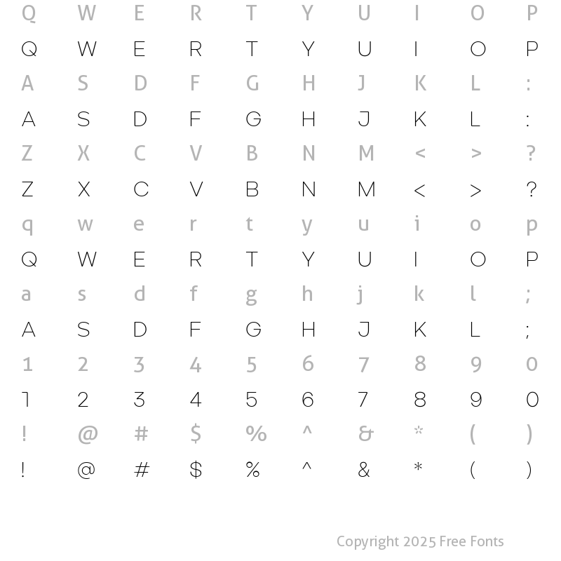 Character Map of ArdelaEdgeX01-ExtraLight Regular