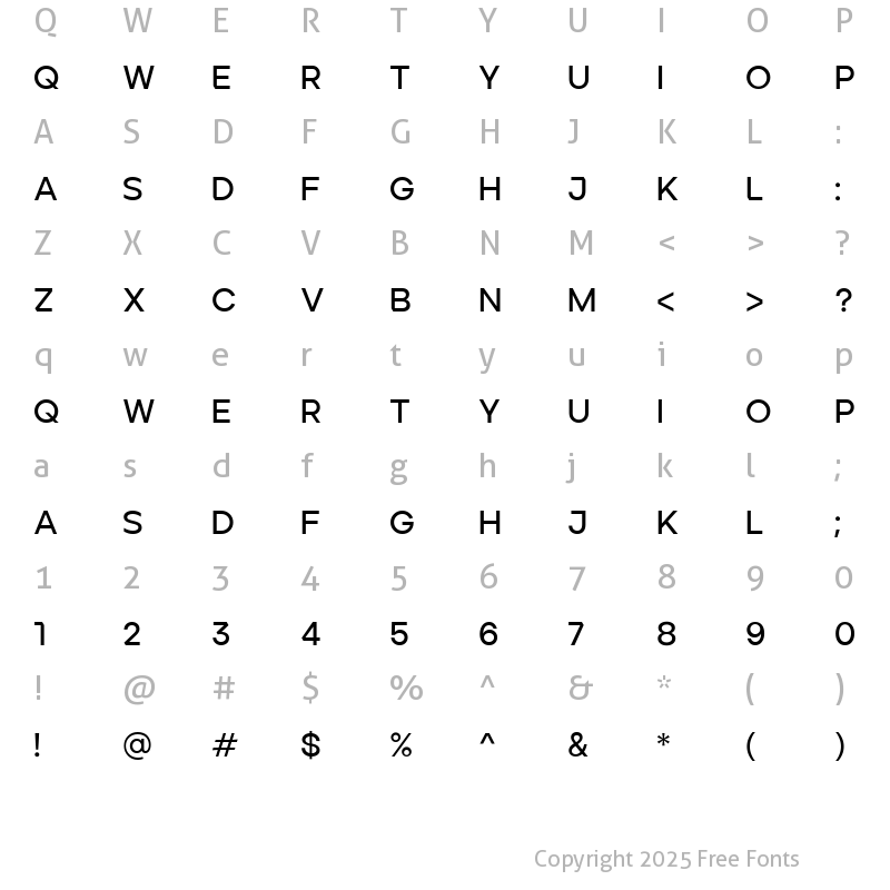 Character Map of ArdelaEdgeX01-SemiBold Regular