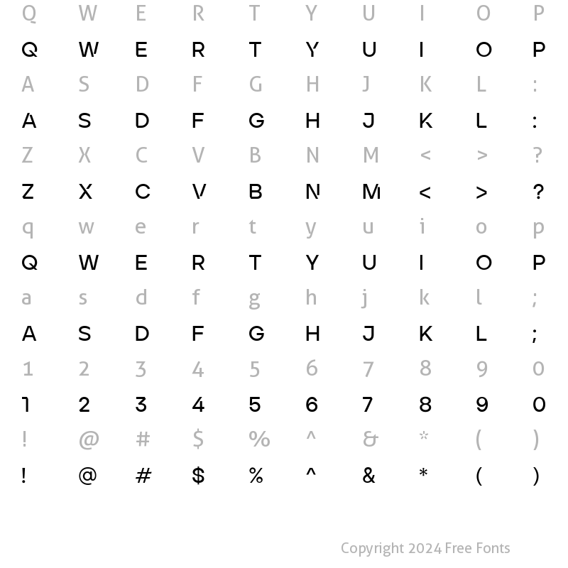 Character Map of ArdelaEdgeX02-SemiBold Regular