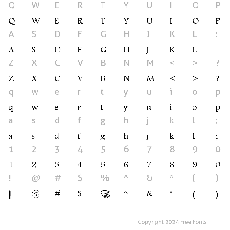 Character Map of Areeq Al-Gafelh Bold