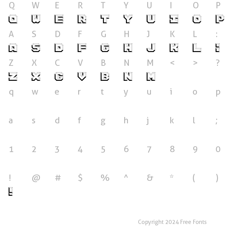 Character Map of Argentum White Regular