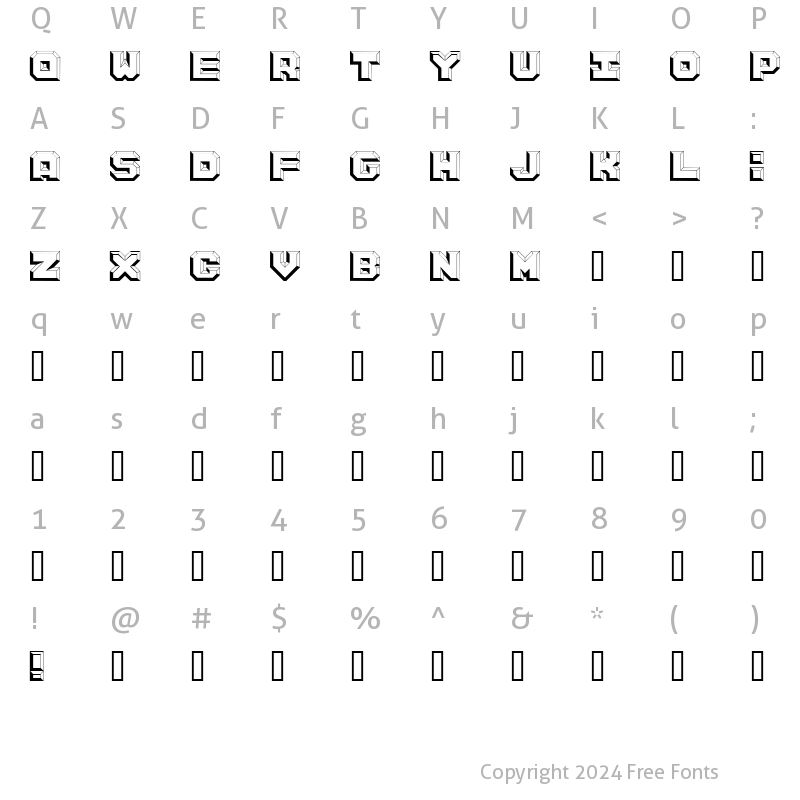 Character Map of ArgentumWhite Regular