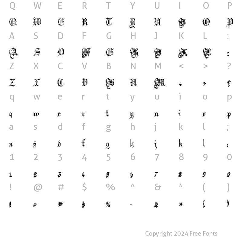 Character Map of Argor Flahm Scaqh Regular