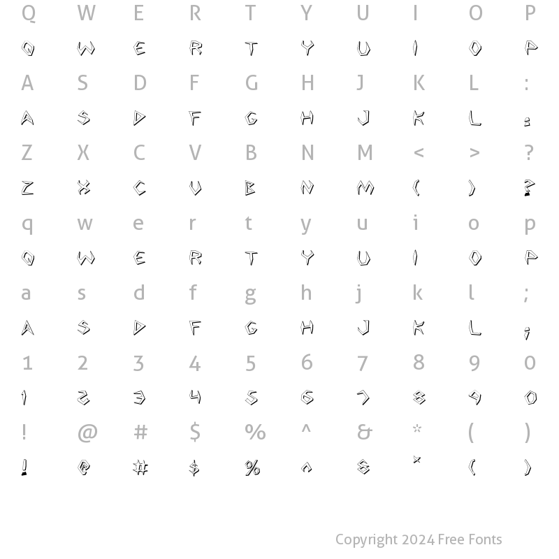 Character Map of Argosy 3D 3D