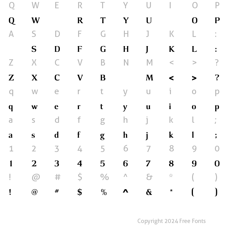 Character Map of ArgusBold Regular