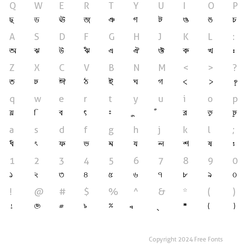 Character Map of ArhialkhanMJ Regular