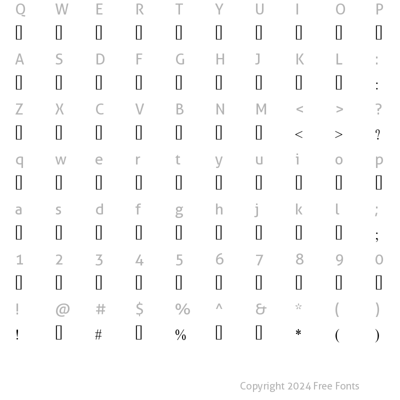 Character Map of ArhialkhanOMJ Regular