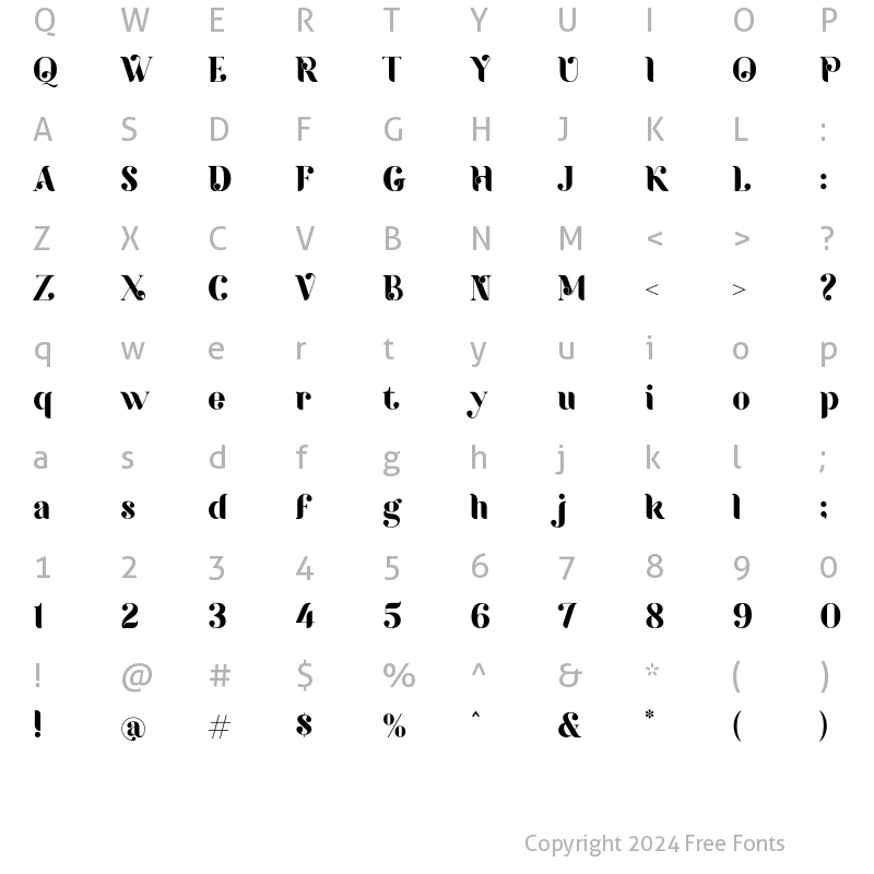 Character Map of Arka Typeface Regular