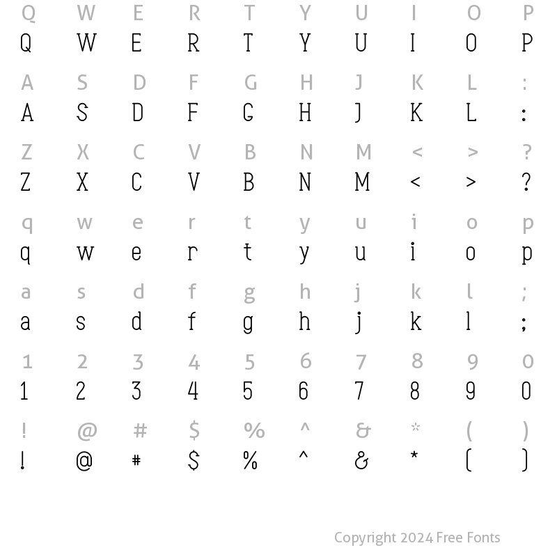 Character Map of Arktica Regular