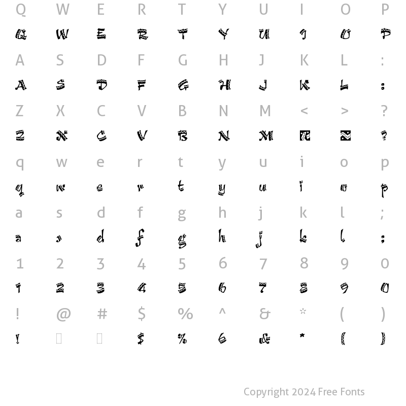 Character Map of Arriba Arriba Plain Regular