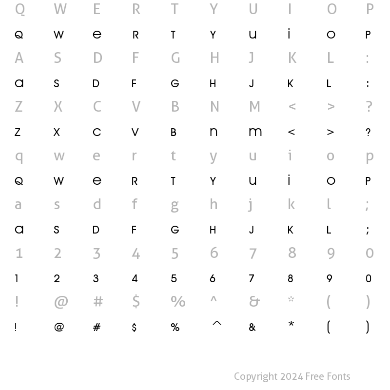 Character Map of Arri?re Garde Regular