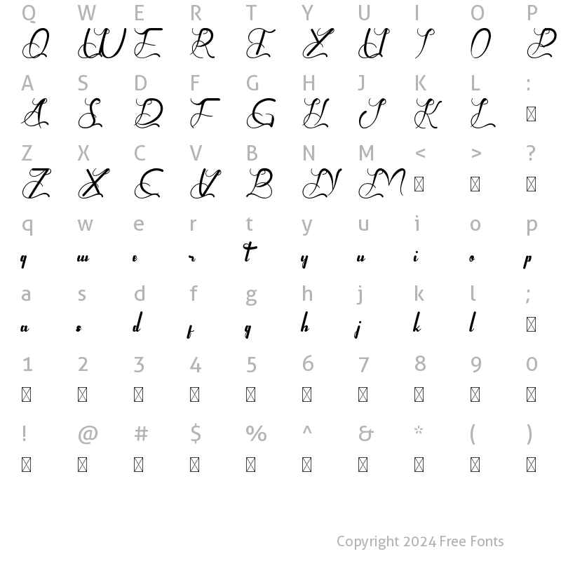 Character Map of Arrival Demo Regular