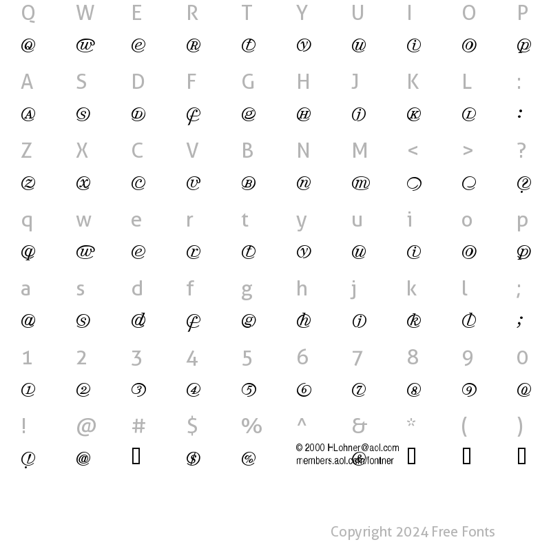 Character Map of Arrobatherapy Regular