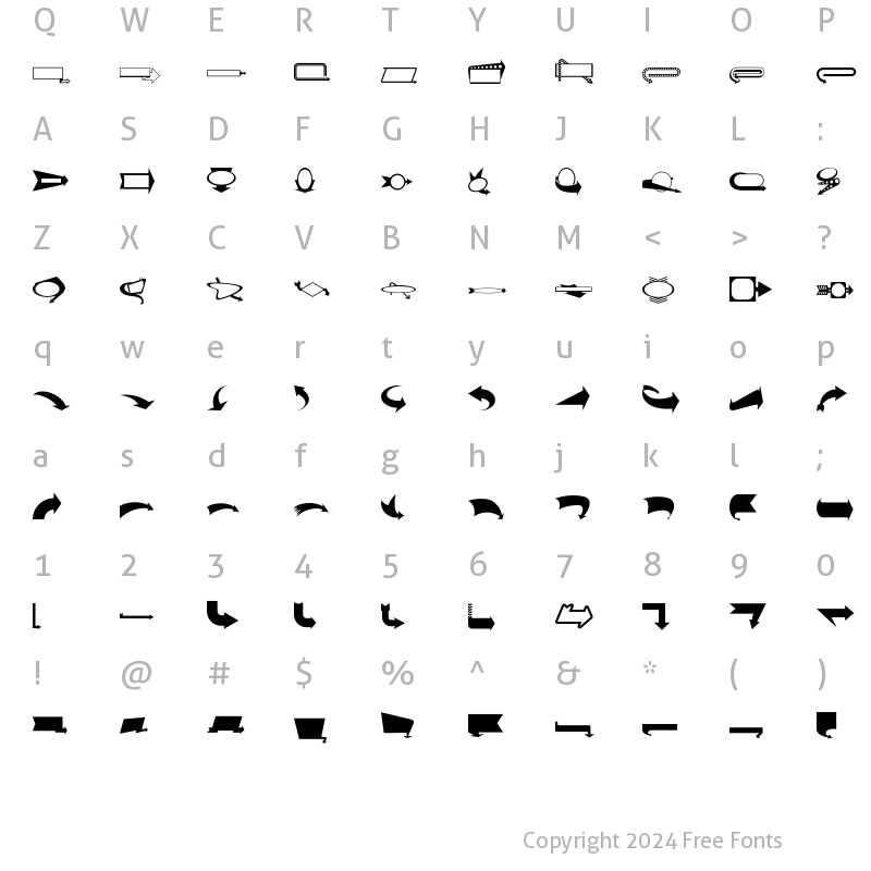 Character Map of ArrowMatic Regular