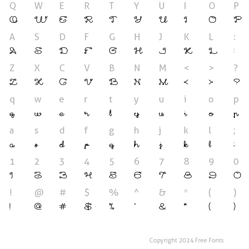 Character Map of Art HEART Bold