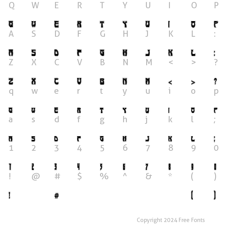 Character Map of Art-Nouveau 1895-Contour Regular