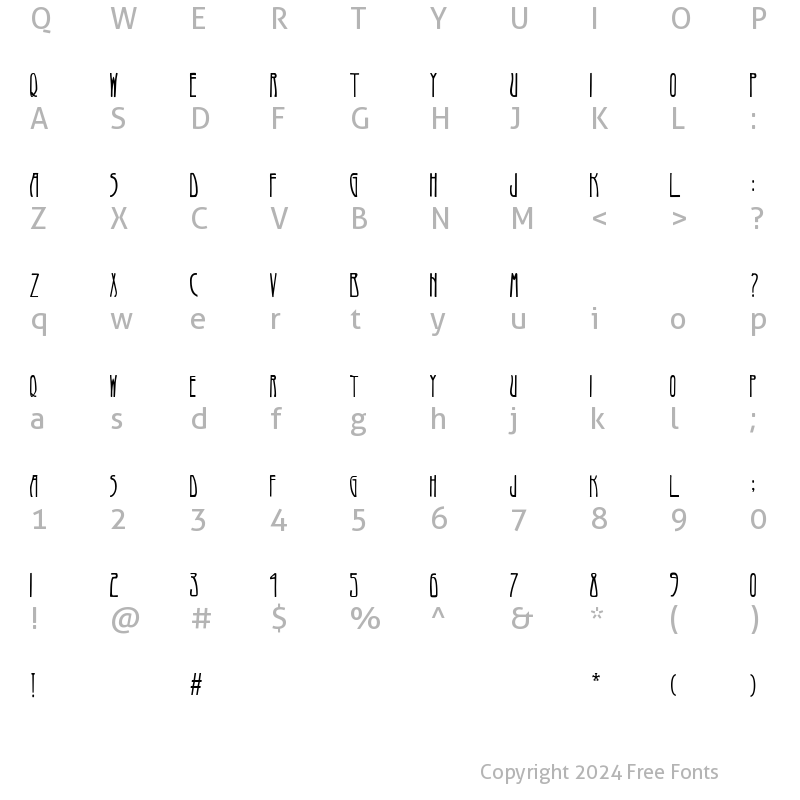 Character Map of Art-Nouveau 1900 Regular
