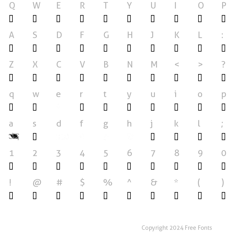 Character Map of Art Nouveau Bild Regular