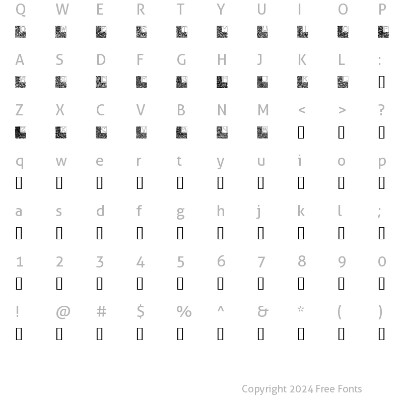 Character Map of Art Nouveau Initials Regular