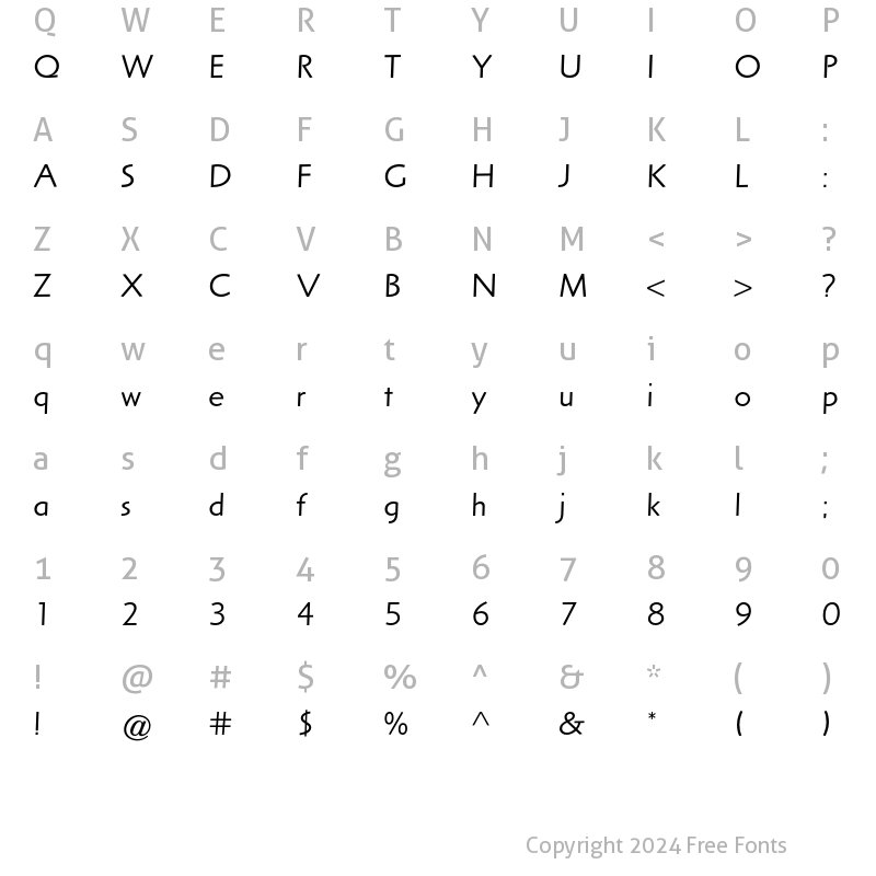 Character Map of Arta Std Book