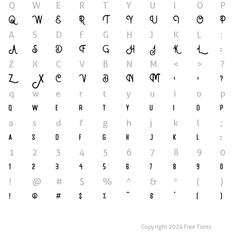 Character Map of Artefak Clean Typeface Regular