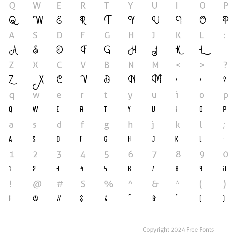 Character Map of Artefak Vintage Typeface Regular