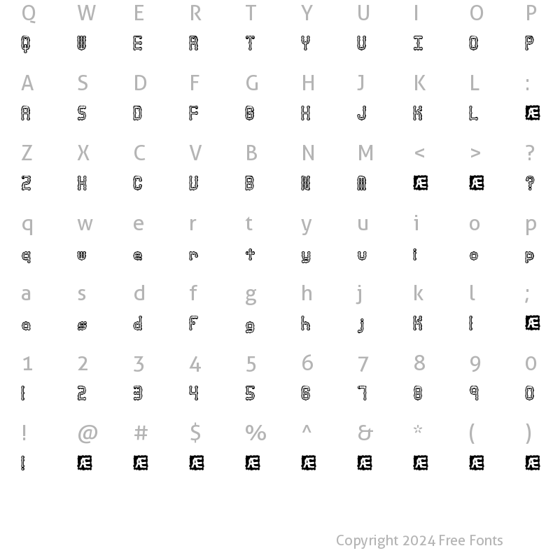 Character Map of Arthritis BRK Regular