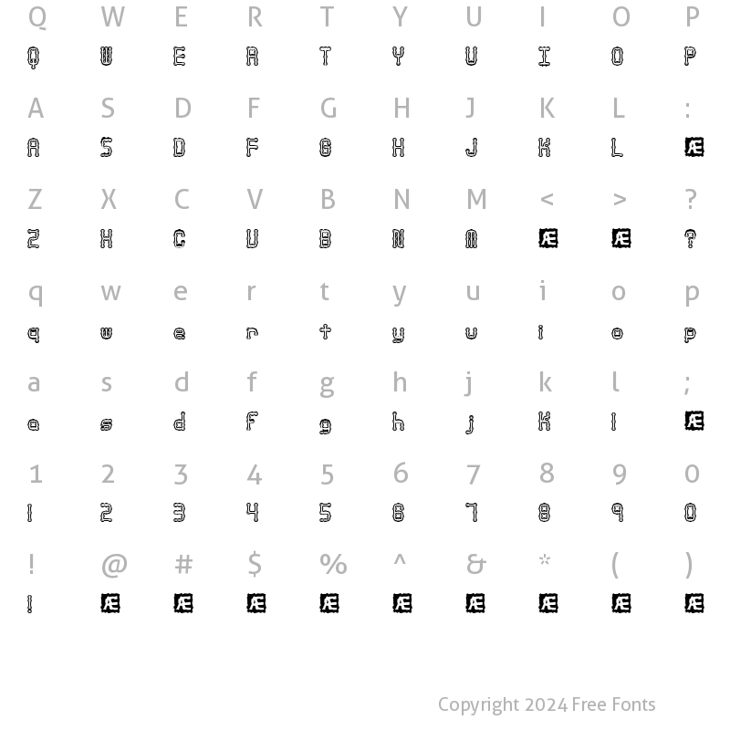 Character Map of Arthritis (BRK) Regular