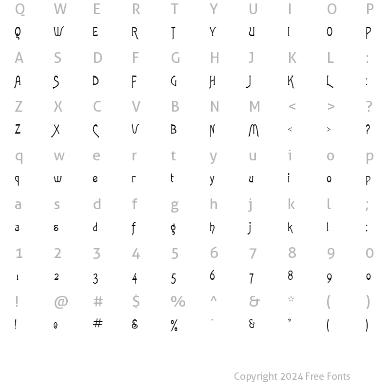 Character Map of Articulate Regular