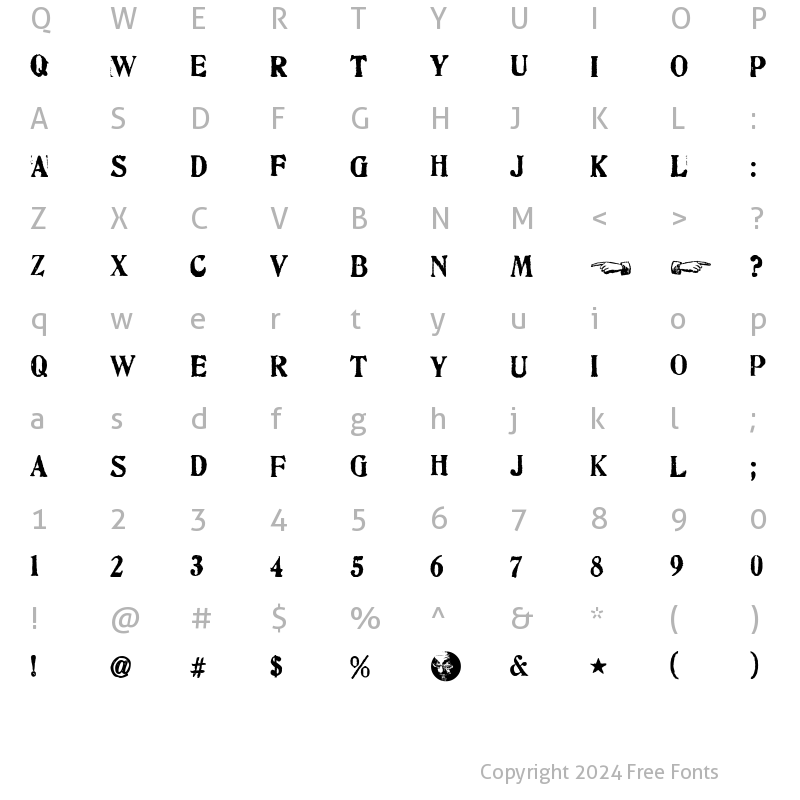 Character Map of Artistamp Wet Regular