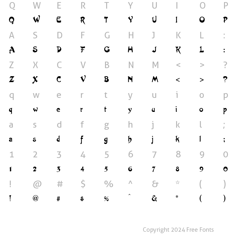 Character Map of Artistik AltSyle01 Regular