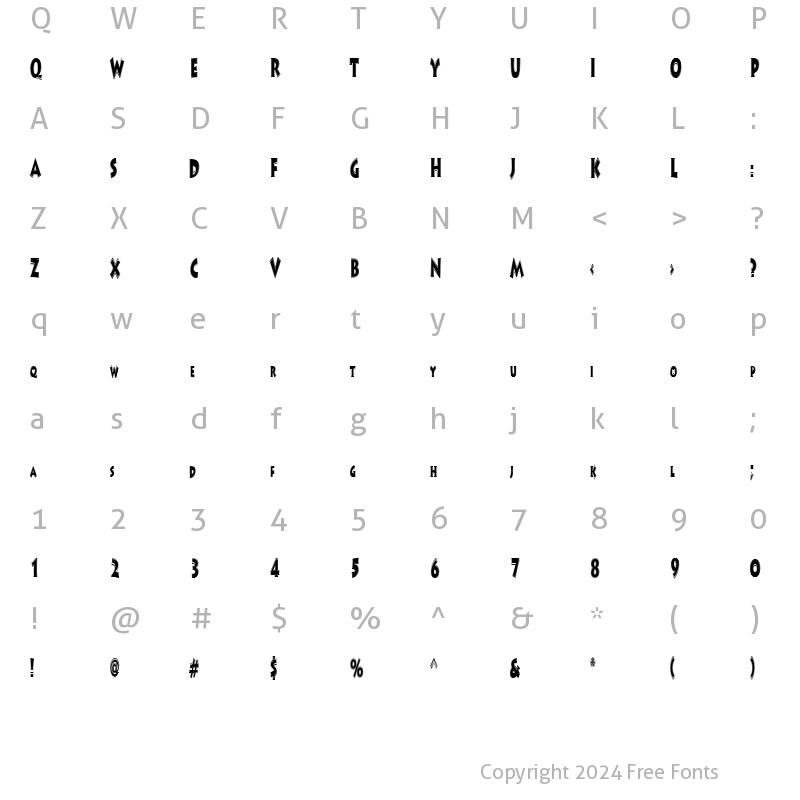 Character Map of ArtistPursuit117 ttcon Regular