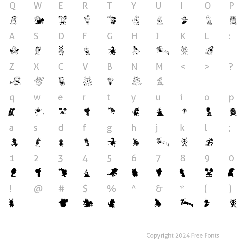 Character Map of ArtMonsters Regular