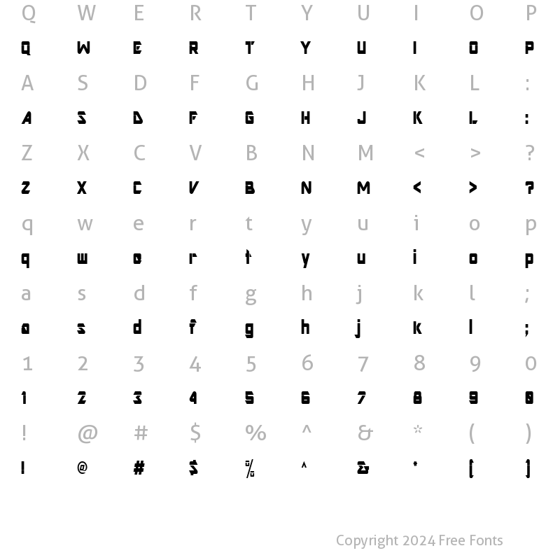 Character Map of ArtRecord114 ttcon Regular