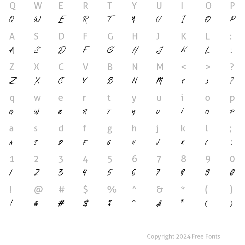 Character Map of Artronica Regular