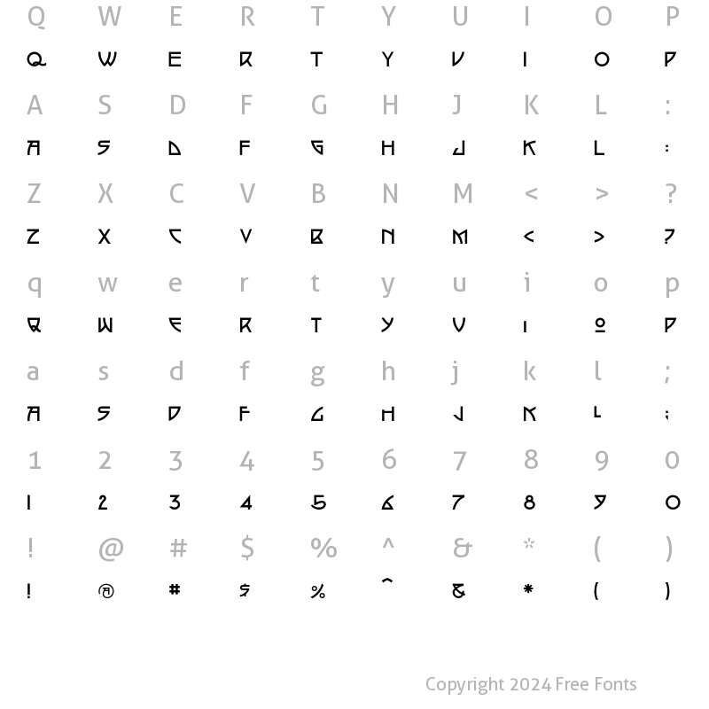 Character Map of ArtsAndCrafts Regular